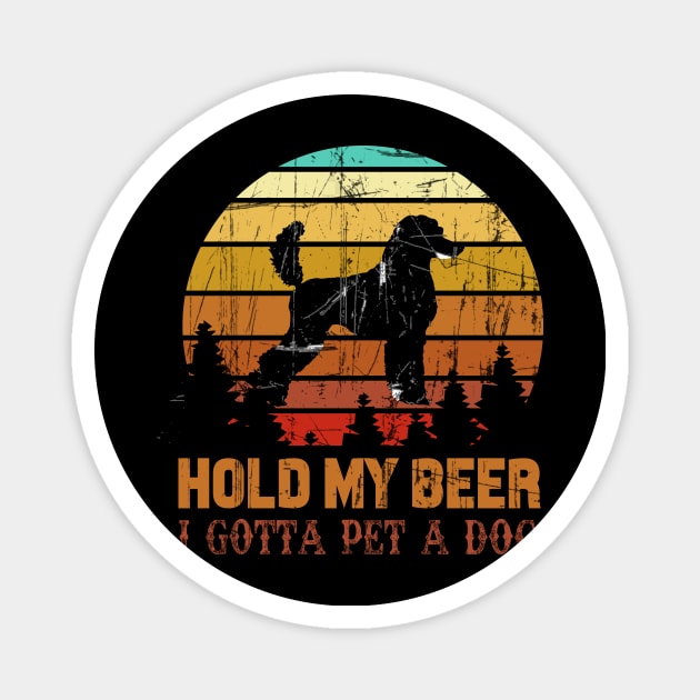 Holding My Beer I Gotta Pet This Poodle Magnet by Walkowiakvandersteen